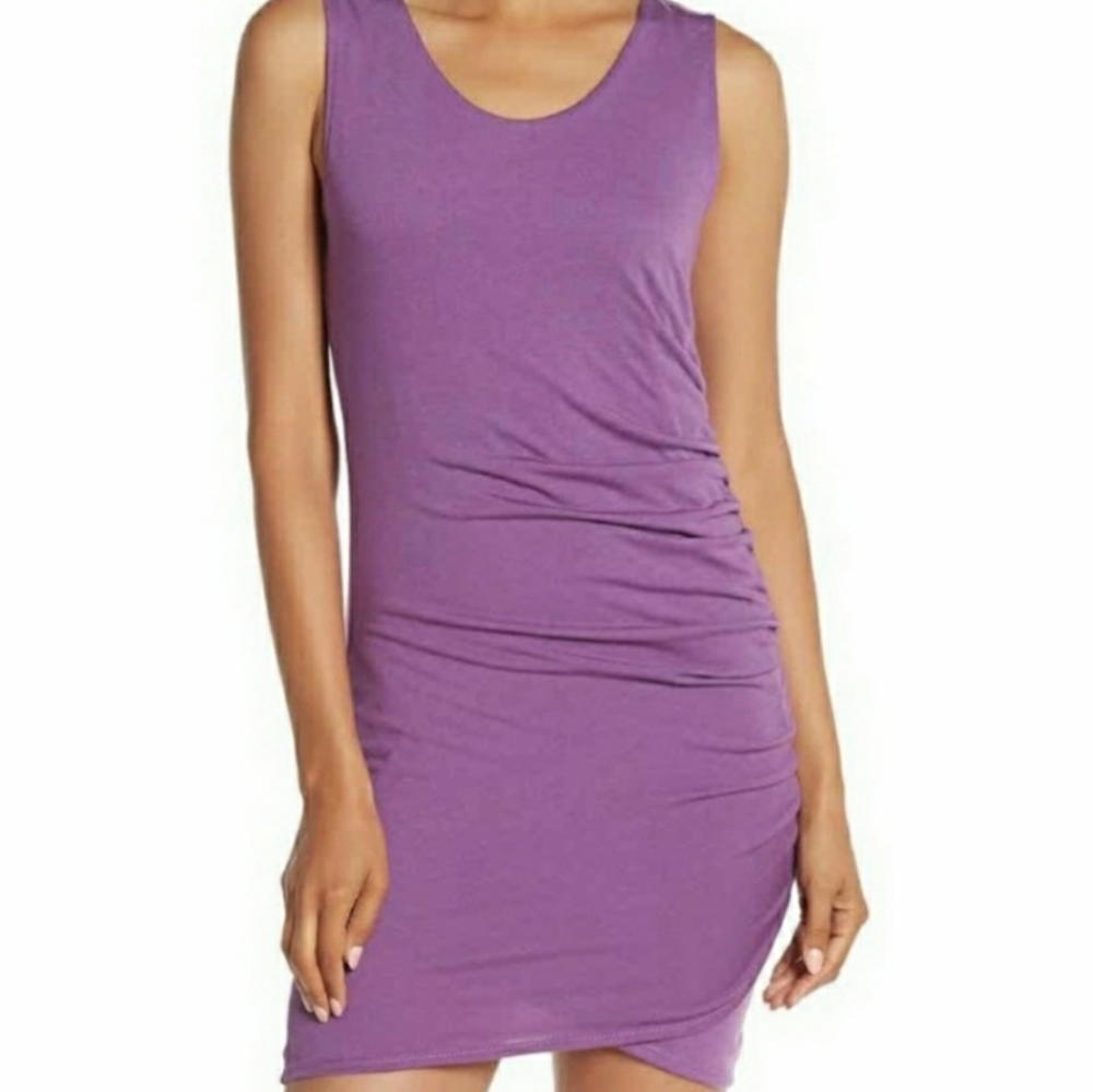 Free People Free Press Ruched Tee Shirt  Mini Dress